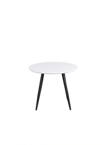 VENTURE DESIGN Plaza brnespisebord, rund - hvid MDF og sort stl (60)