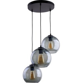 TK Cubus loftlampe, m. 3 skrme - grafit glas og sort metal