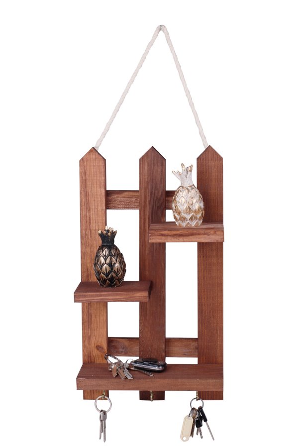 NORDVÄRK 213-Ka entréhylde m. kroge til ngler - valnddefarvet tr