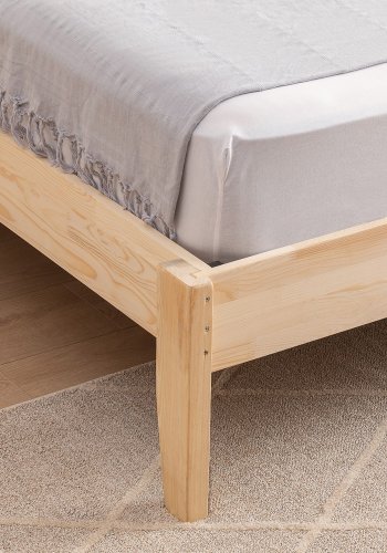 NORDVÄRK Izabelya 120 sengeramme, m. sengegavl og lamelbund - natur grantr og tr (120x200)