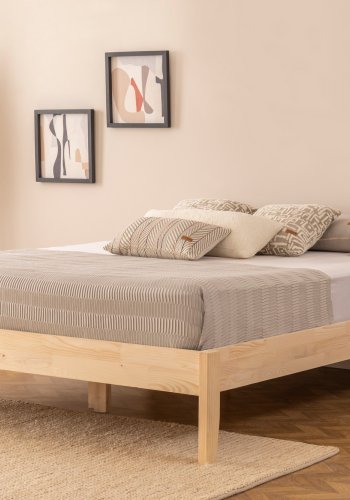 NORDVÄRK Galaksi 200 sengeramme, m. lamelbund - natur grantr og fyrretr (90x200)