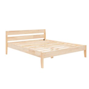 NORDVÄRK Venus 200 sengeramme, m. sengegavl og lamelbund - natur grantr og fyrretr (90x200)