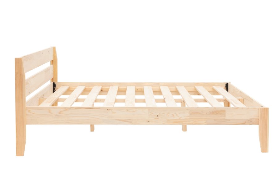 NORDVÄRK Venus 200 sengeramme, m. sengegavl og lamelbund - natur grantr og fyrretr (90x200)