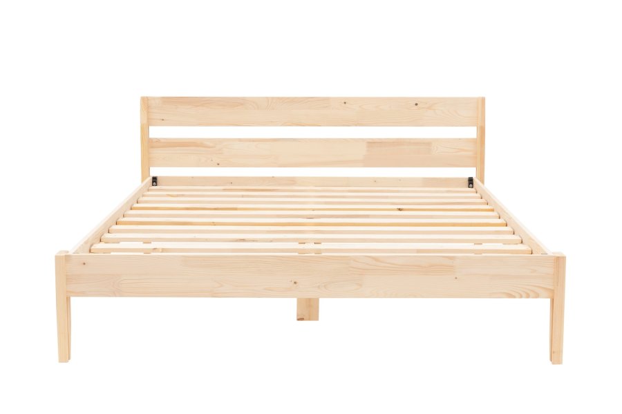 NORDVÄRK Venus 100 sengeramme, m. sengegavl og lamelbund - natur grantr og fyrretr (100x200)