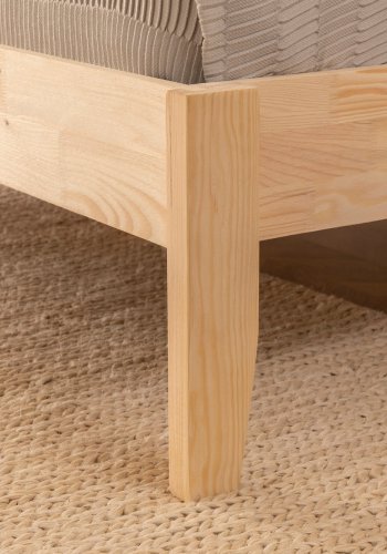 NORDVÄRK Venus 180 sengeramme, m. sengegavl og lamelbund - natur grantr og fyrretr (180x200)