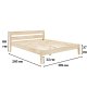 NORDVÄRK Venus 180 sengeramme, m. sengegavl og lamelbund - natur grantr og fyrretr (180x200)