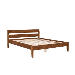 NORDVÄRK Venus 200 sengeramme, m. sengegavl og lamelbund - valndfarvet grantr og fyrretr (90x200)