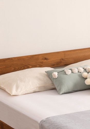 NORDVÄRK Venus 100 sengeramme, m. sengegavl og lamelbund - valndfarvet grantr/fyrretr (100x200)