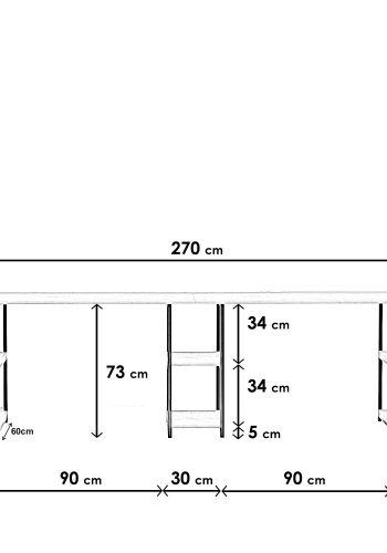 NORDVÄRK Sade arbejdsbord, eg