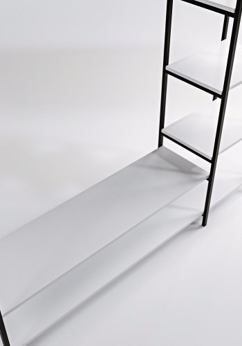 NORDVÄRK Trend garderobeskab, m. 1 bjlestang, 5 hylder - hvid melamin og metal