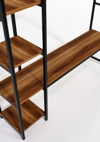 NORDVÄRK Portmanto entrést, m. 5 knager, 5 hylder - valnddefarvet melamin og metal