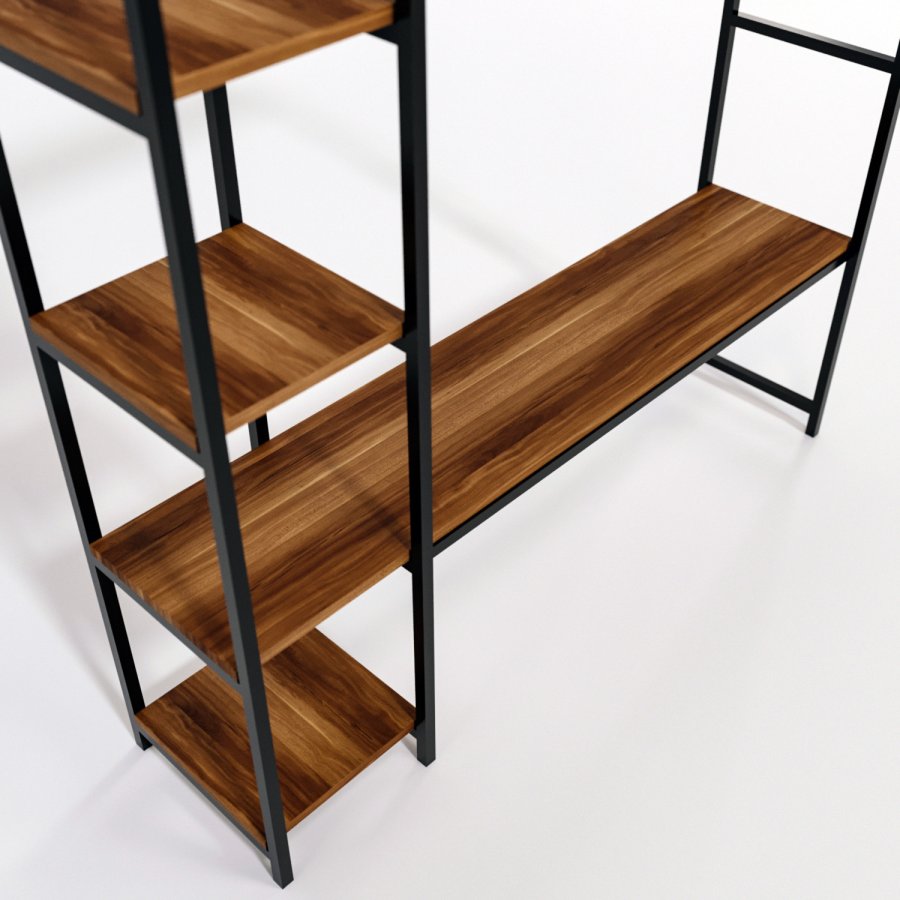 NORDVÄRK Portmanto entrést, m. 5 knager, 5 hylder - valnddefarvet melamin og metal