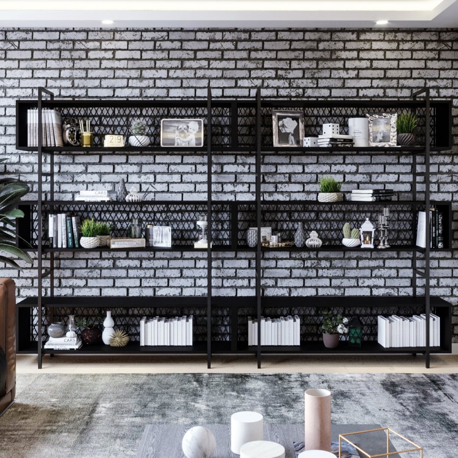 NORDVÄRK  Multifunktionshylde, sort