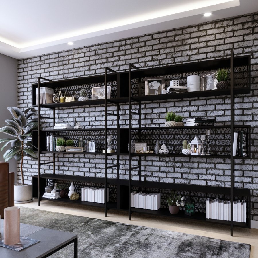 NORDVÄRK  Multifunktionshylde, sort