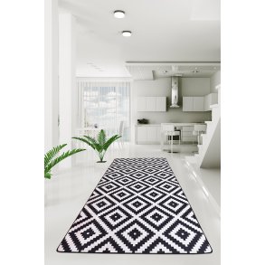 TEPPI Black Hall gulvtppe, m. mnster, rektangulr - multifarvet polyester (80x200)