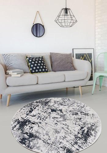 TEPPI Kenzo gulvtppe, m. mnster, rund - multifarvet polyester (200)