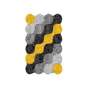 TEPPI Circle gulvtppe, m. mnster, rektangulr - multifarvet polyester (120x180)