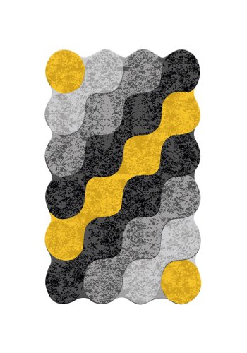 TEPPI Circle gulvtppe, m. mnster, rektangulr - multifarvet polyester (120x180)