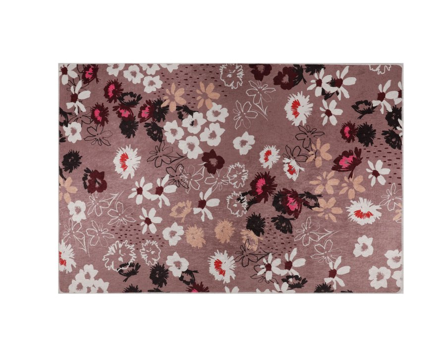 TEPPI Wall gulvtppe, m. mnster, rektangulr - multifarvet polyester (120x180)