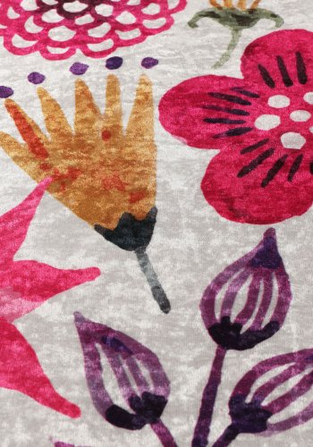 TEPPI Drenaj gulvtppe, m. mnster, rund - multifarvet polyester (140)