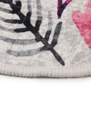 TEPPI Drenaj gulvtppe, m. mnster, rund - multifarvet polyester (140)