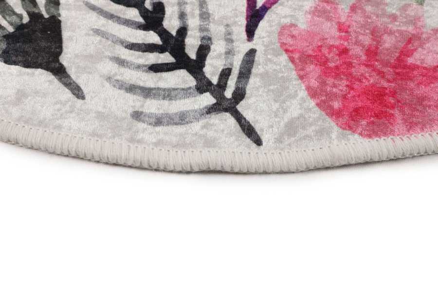 TEPPI Drenaj gulvtppe, m. mnster, rund - multifarvet polyester (140)