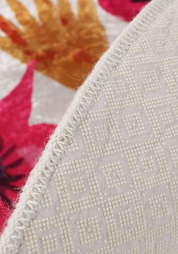 TEPPI Drenaj gulvtppe, m. mnster, rund - multifarvet polyester (140)