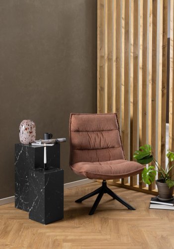 ACT NORDIC Blizzard drejestol - palisanderfarvet stof og sort stl