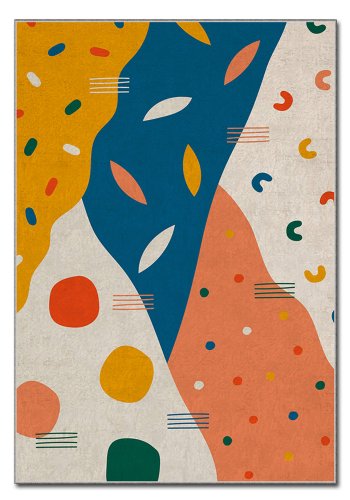 TEPPI ASR gulvtppe, m. mnster, rektangulr - multifarvet polyester (160x230)