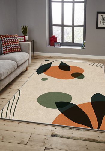 TEPPI ASR gulvtppe, m. mnster, rektangulr - multifarvet polyester (120x180)