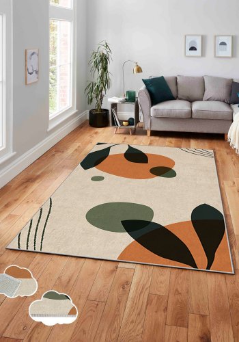 TEPPI ASR gulvtppe, m. mnster, rektangulr - multifarvet polyester (120x180)