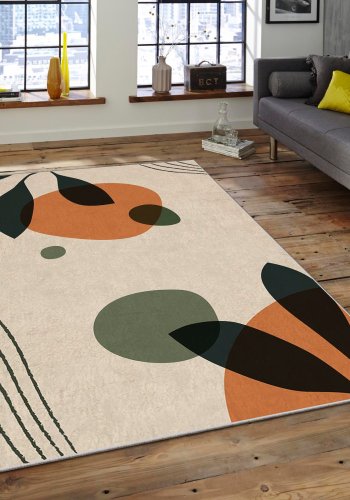 TEPPI ASR gulvtppe, m. mnster, rektangulr - multifarvet polyester (120x180)