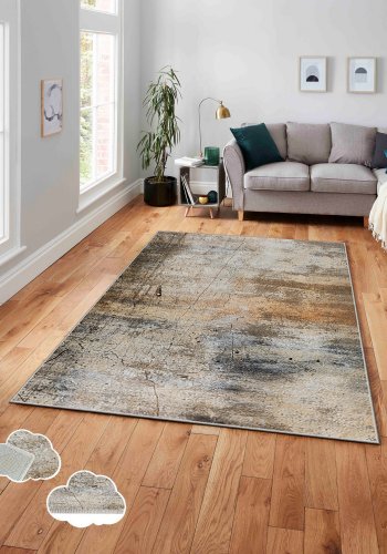 TEPPI ASR gulvtppe, m. mnster, rektangulr - multifarvet polyester (140x220)