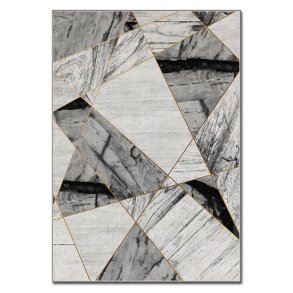 TEPPI ASR gulvtppe, m. mnster, rektangulr - multifarvet polyester (120 x 180)