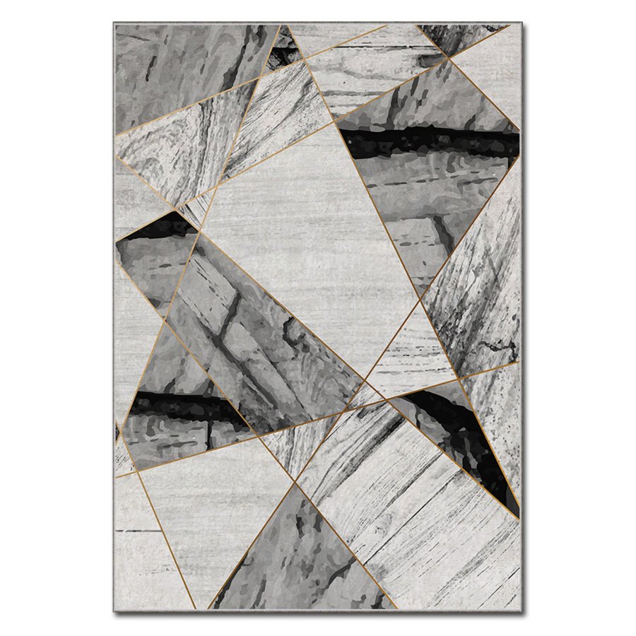 TEPPI ASR gulvtppe, m. mnster, rektangulr - multifarvet polyester (120 x 180)