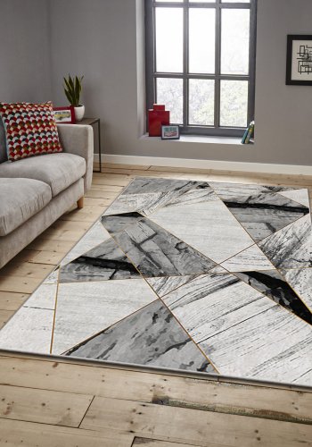 TEPPI ASR gulvtppe, m. mnster, rektangulr - multifarvet polyester (160x230)