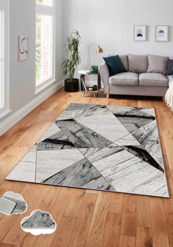 TEPPI ASR gulvtppe, m. mnster, rektangulr - multifarvet polyester (160x230)