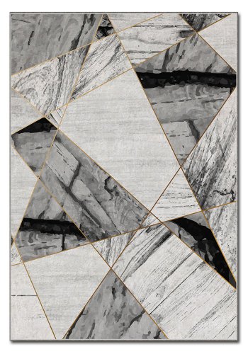 TEPPI ASR gulvtppe, m. mnster, rektangulr - multifarvet polyester (160x230)