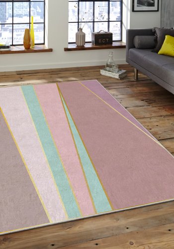 TEPPI ASR gulvtppe, m. mnster, rektangulr - multifarvet polyester (120x180)