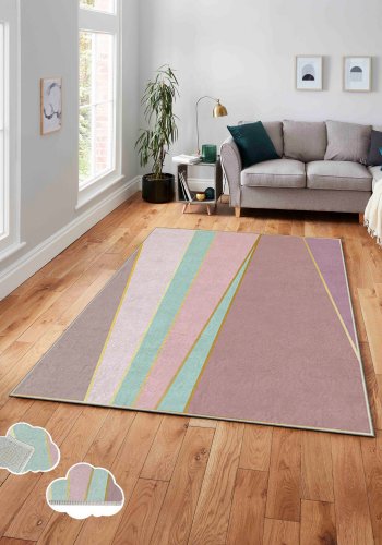 TEPPI ASR gulvtppe, m. mnster, rektangulr - multifarvet polyester (160x230)