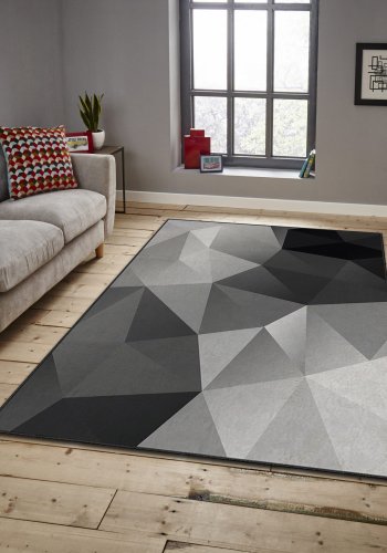 TEPPI ASR gulvtppe, m. mnster, rektangulr - multifarvet polyester (120x180)