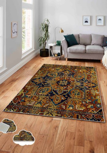 TEPPI ASR gulvtppe, m. mnster, rektangulr - multifarvet polyester (160x230)