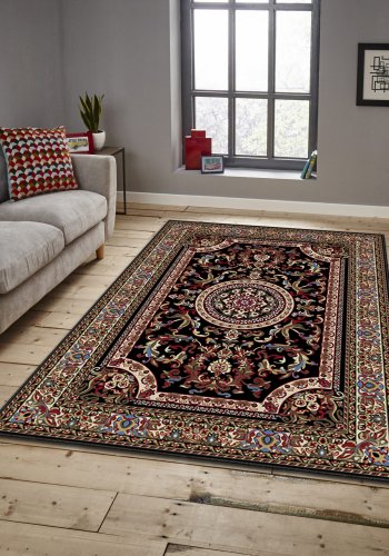 TEPPI ASR gulvtppe, m. mnster, rektangulr - multifarvet polyester (160x230)