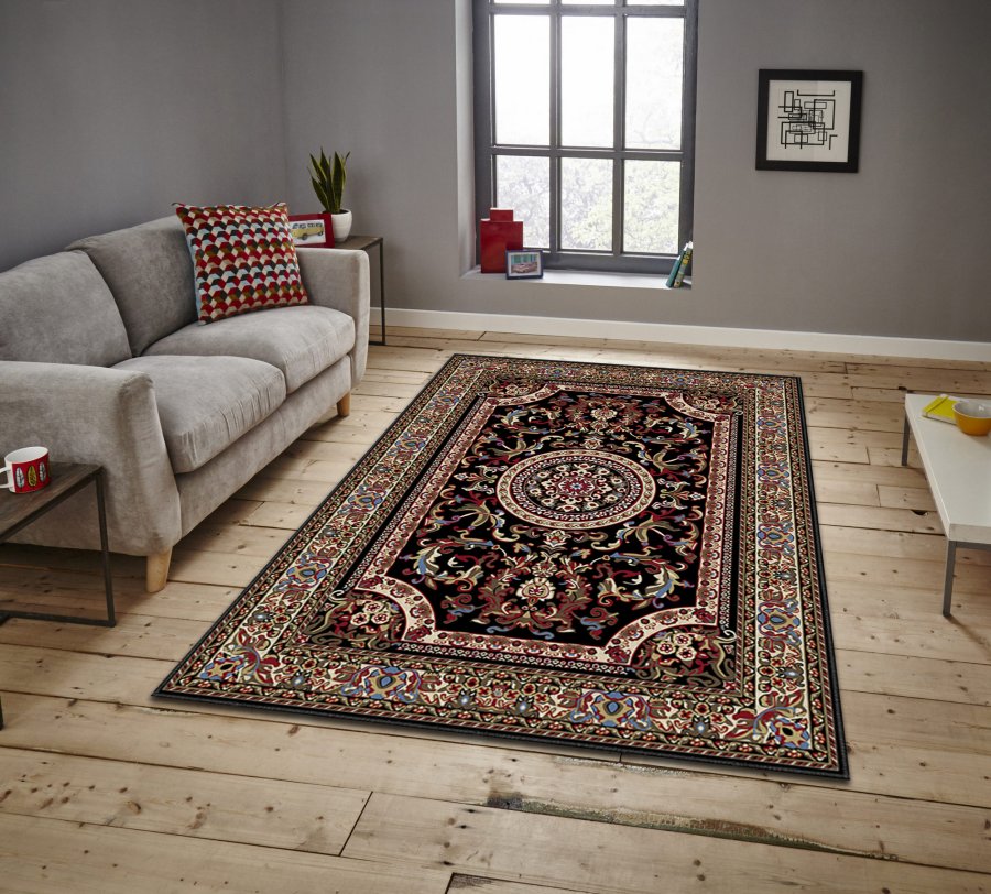 TEPPI ASR gulvtppe, m. mnster, rektangulr - multifarvet polyester (160x230)