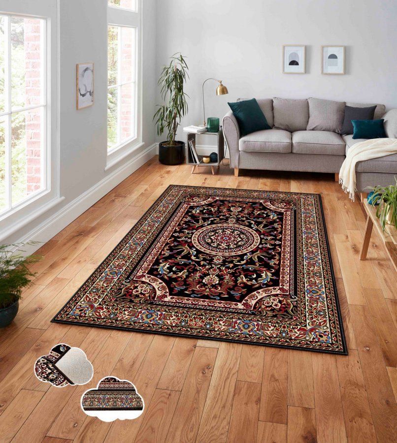 TEPPI ASR gulvtppe, m. mnster, rektangulr - multifarvet polyester (160x230)