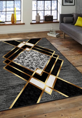 TEPPI ASR gulvtppe, m. mnster, rektangulr - multifarvet polyester (160x230)