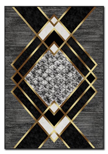 TEPPI ASR gulvtppe, m. mnster, rektangulr - multifarvet polyester (160x230)