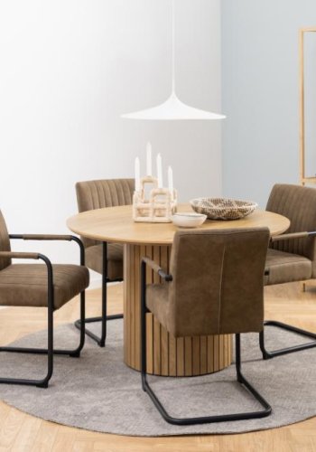 ACT NORDIC Yale spisebord, rund - natur vild eg melamin (120)