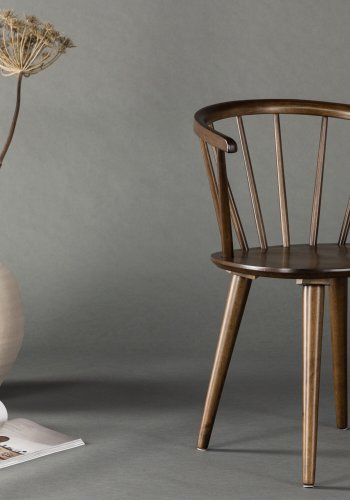 VENTURE DESIGN Bobby spisebordsstol, m. armln - mocca gummitr