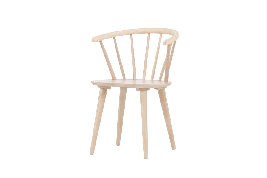 VENTURE DESIGN Bobby spisebordsstol, m. armln - hvidvasket gummitr